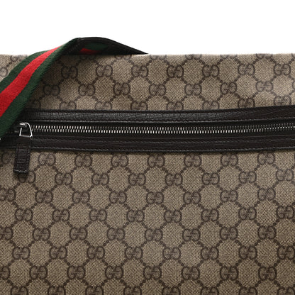 Gucci GG Plus Monogram Web Large Flap Messenger Bag Beige Dark Brown 8 of 10