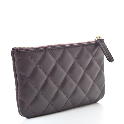 Chanel Lambskin Quilted Small Cosmetic Case Dark Purple 3 of 8
