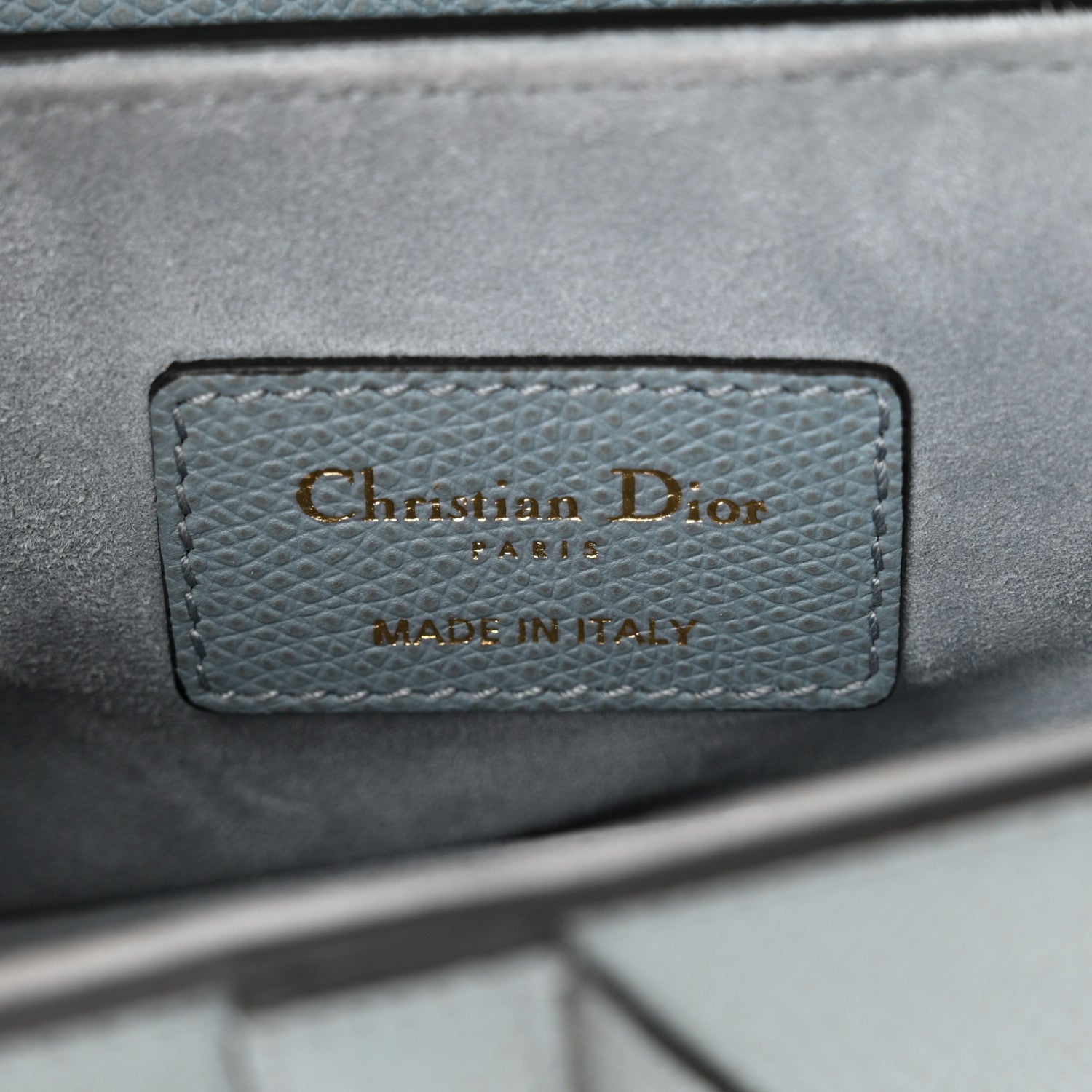 Christian Dior Grained Calfskin Mini Saddle Bag Sky Blue 6 of 10
