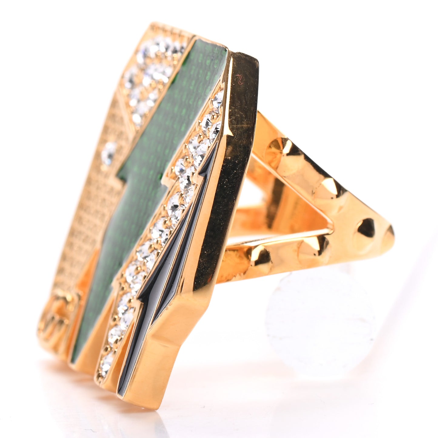 Metal Crystal Enamel Elephant Ring S Gold Multicolor