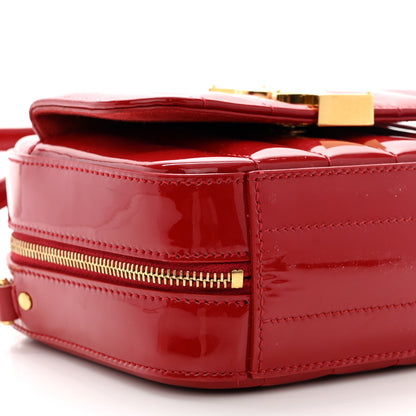 Saint Laurent Patent Matelasse Monogram Toy Vicky Camera Bag Red 9 of 11