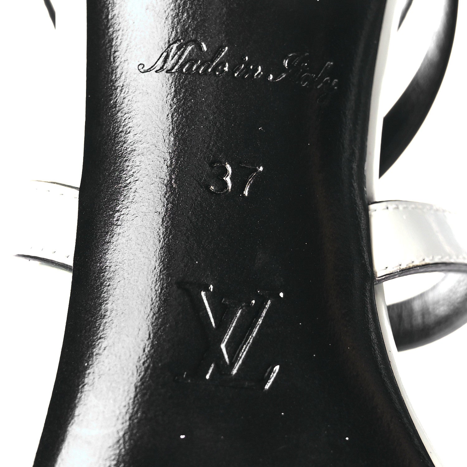 Louis Vuitton Patent Call Back Sandals 37 White 6 of 8