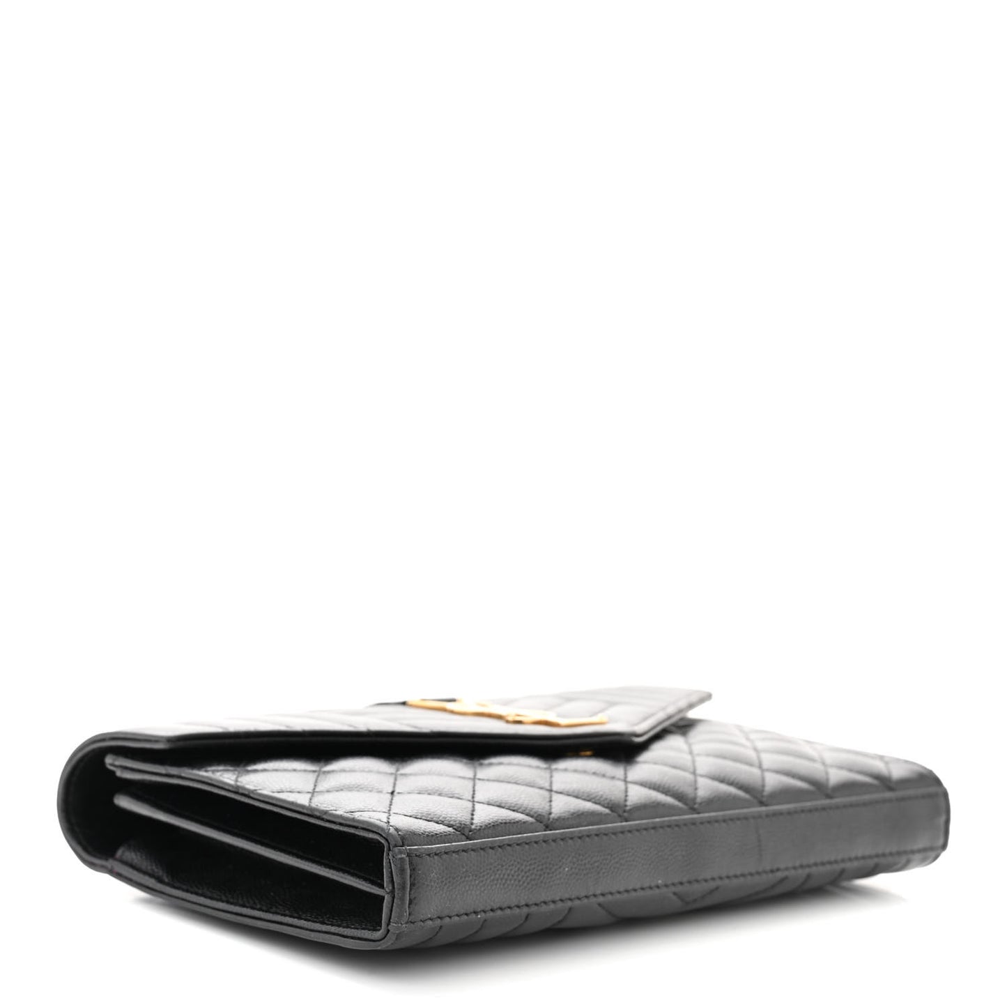 Grain De Poudre Mixed Matelasse Triquilt Monogram Chain Wallet Black