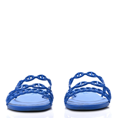 Hermes Rubber Chaine d'Ancre Rivage Sandals 37 Bleu Smalt 2 of 7