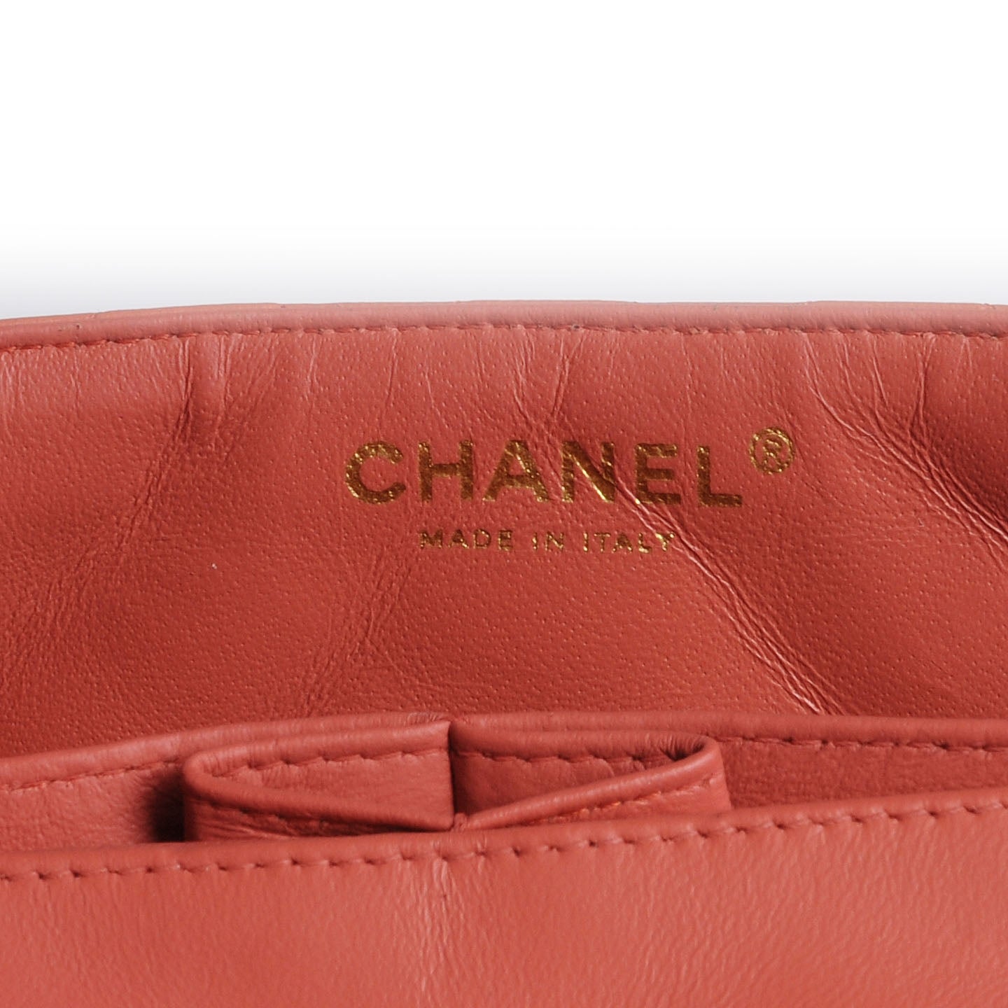 Lambskin Quilted East West Flap Coral