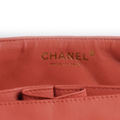 Chanel Lambskin Quilted East West Flap Coral 8 of 8