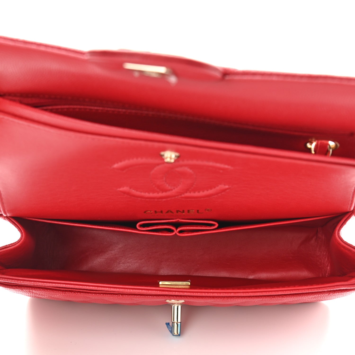 Chanel Caviar Quilted Small Double Flap Red 4 of 10
