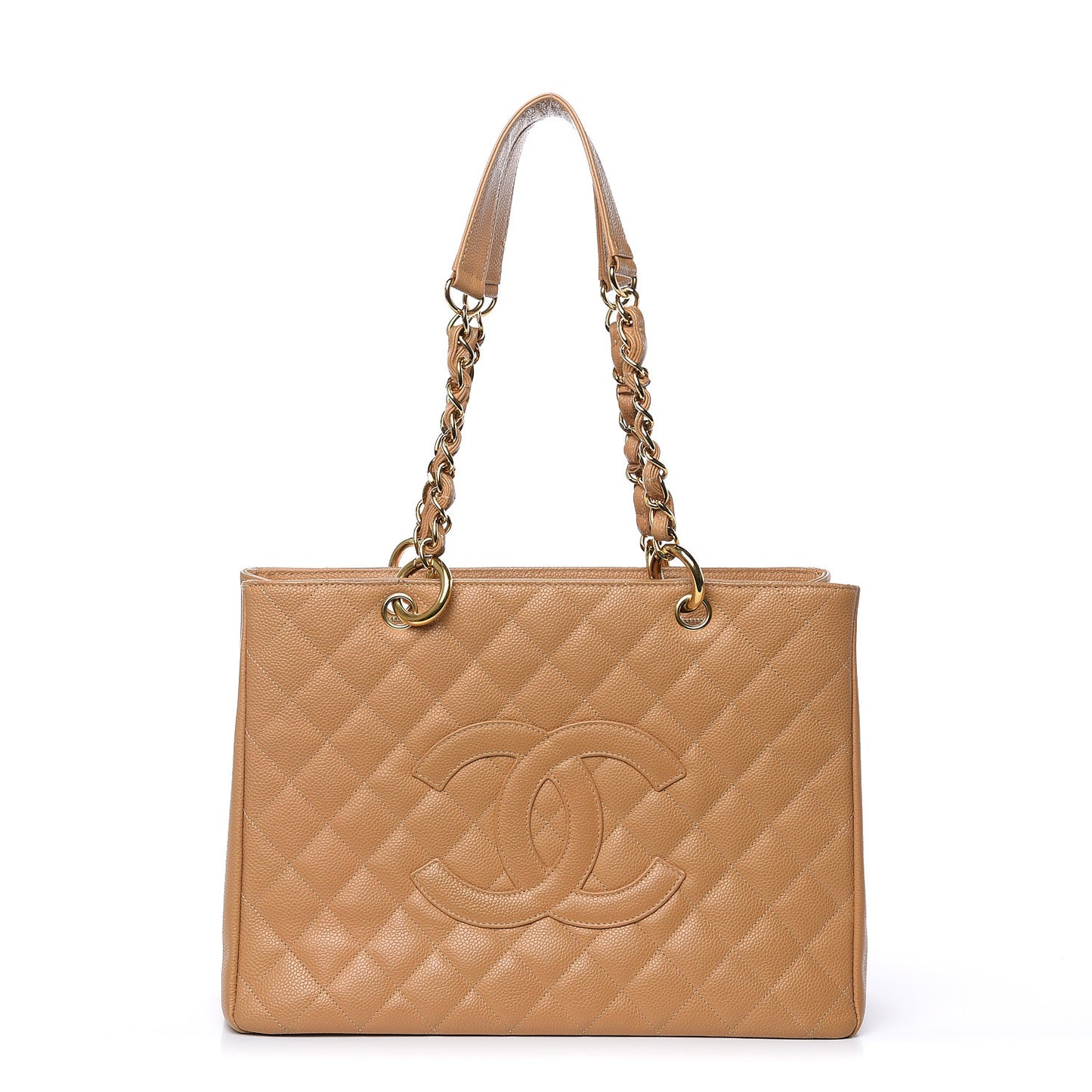 Caviar Quilted Grand Shopping Tote GST Beige