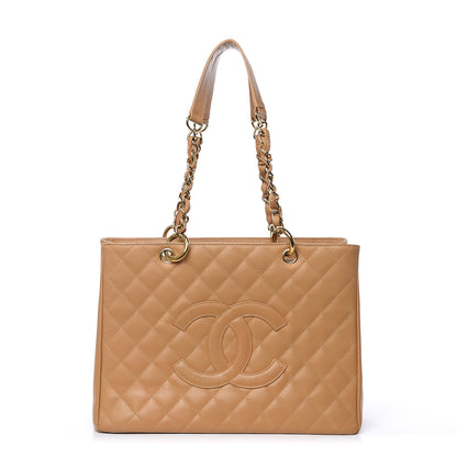 Chanel Caviar Quilted Grand Shopping Tote GST Beige 1 of 17
