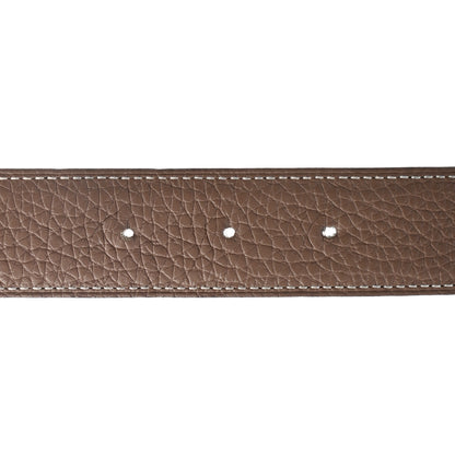 Hermes Box Togo 32mm Belt Strap 80 Black Etoupe 4 of 8