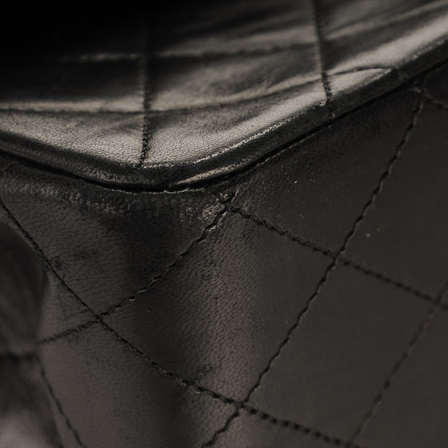 Lambskin Quilted Medium Double Flap Black