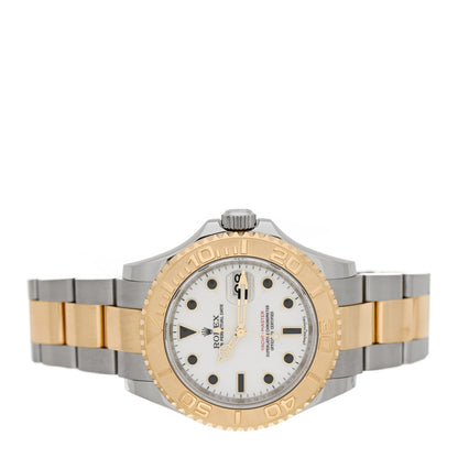 Rolex Stainless Steel 18K Yellow Gold 40mm Oyster Perpetual Date Yacht-Master Watch White 16623 2 of 5