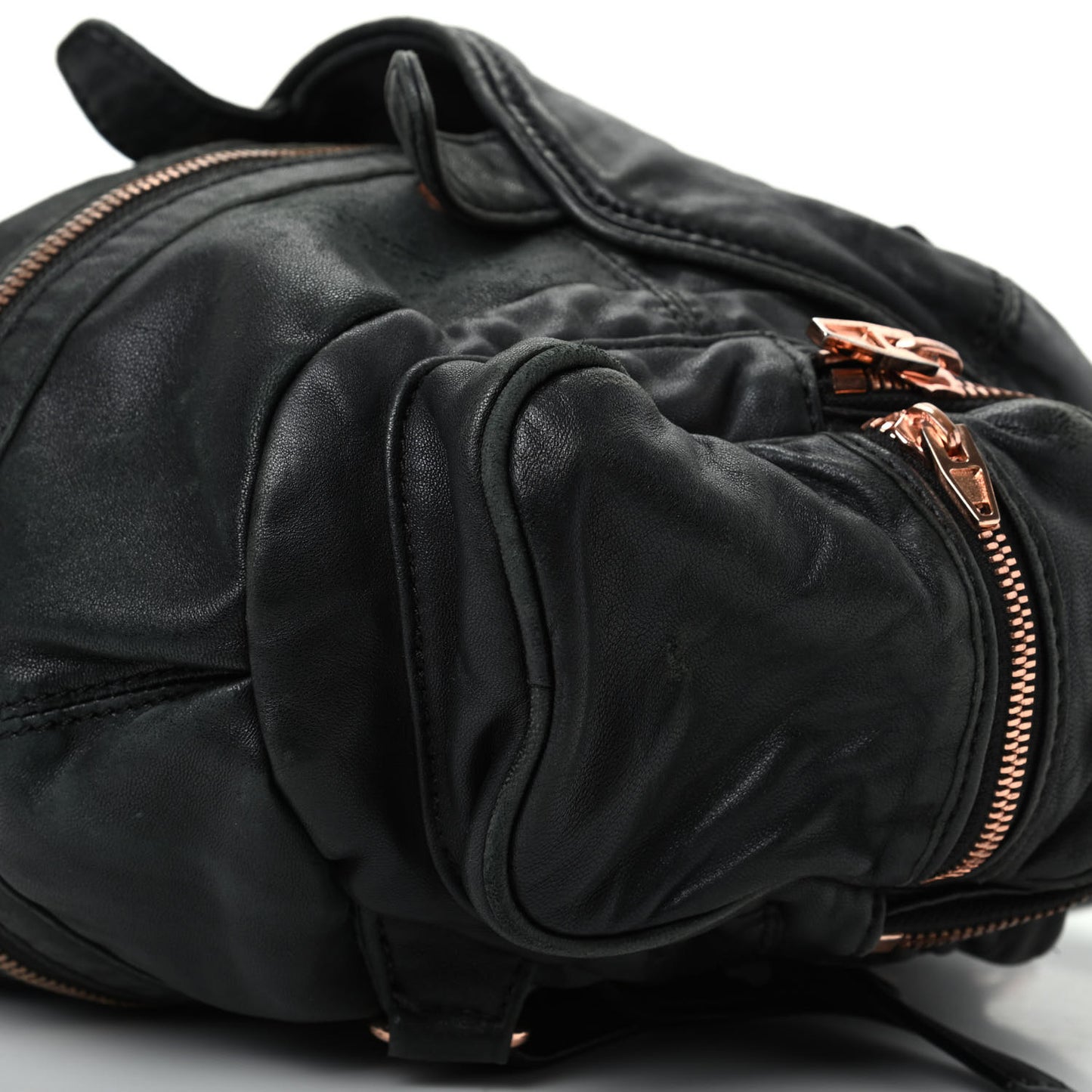 Lambskin Mini Marti Backpack Washed Black Rose Gold Hardware