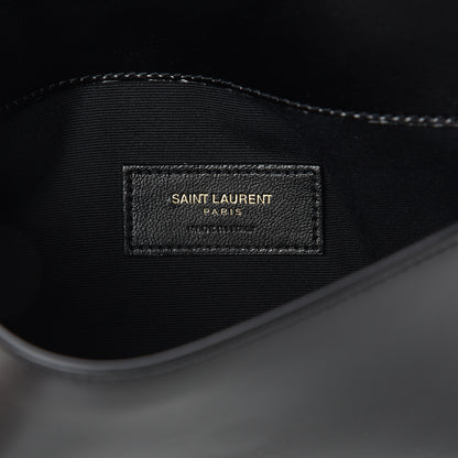 Saint Laurent Smooth Shiny Calfskin Monogram Uptown Pouch Black 5 of 6