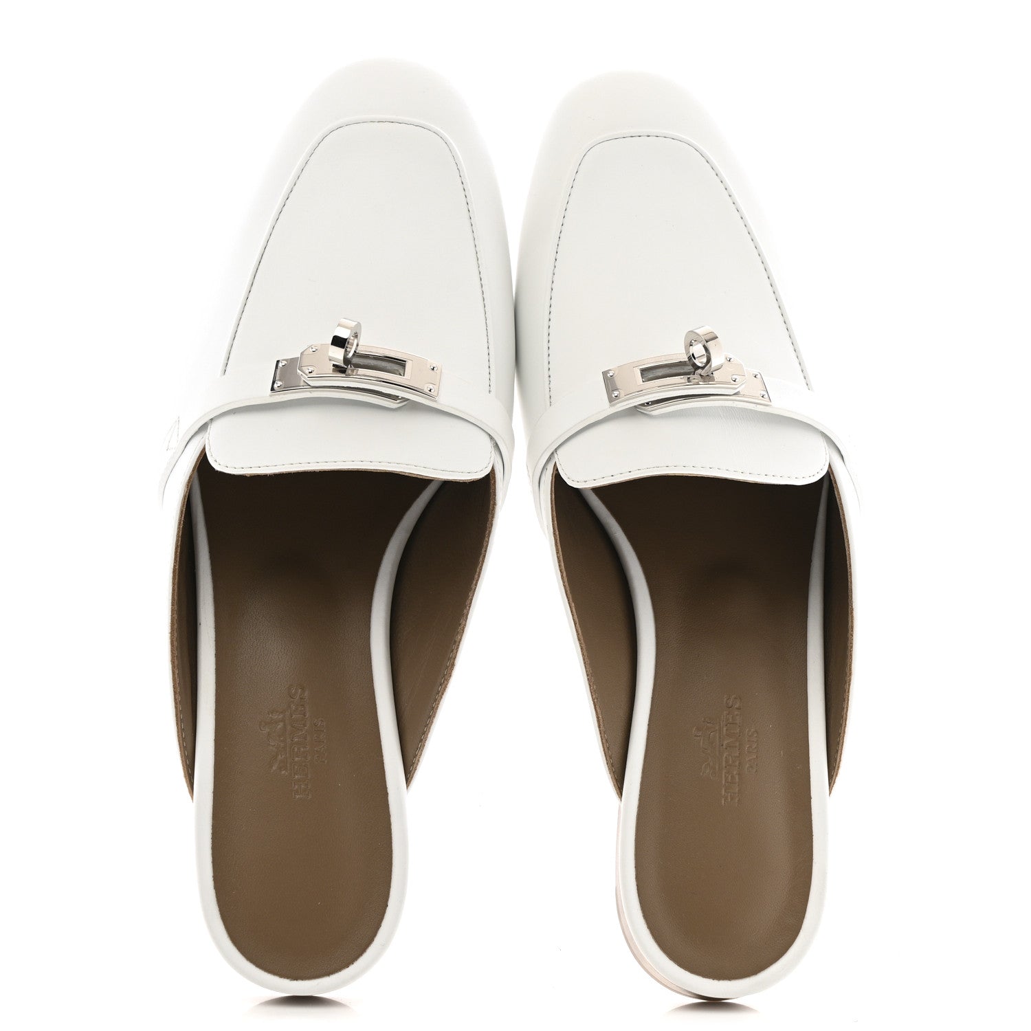Hermes Calfskin Oz Mules 37.5 White 2 of 10