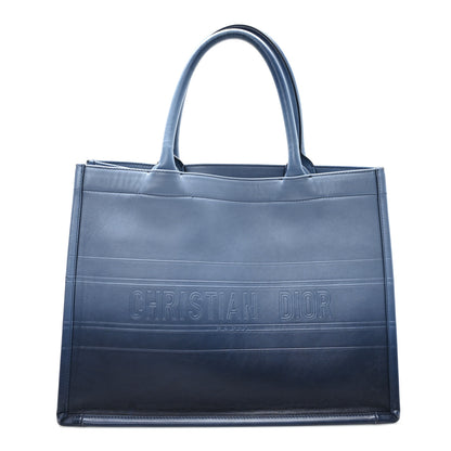 Christian Dior Gradient Smooth Calfskin Embossed Medium Book Tote Indigo Blue 1 of 12