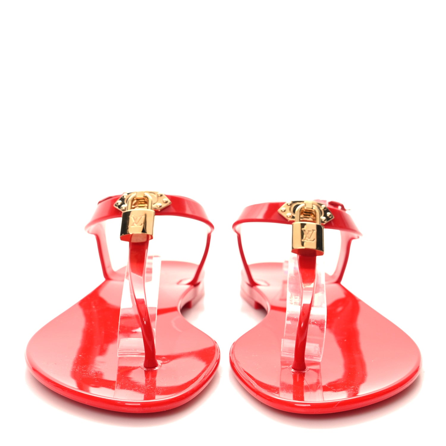 Louis Vuitton Rubber Bikini Thong Flat Sandals 38 Red 2 of 7