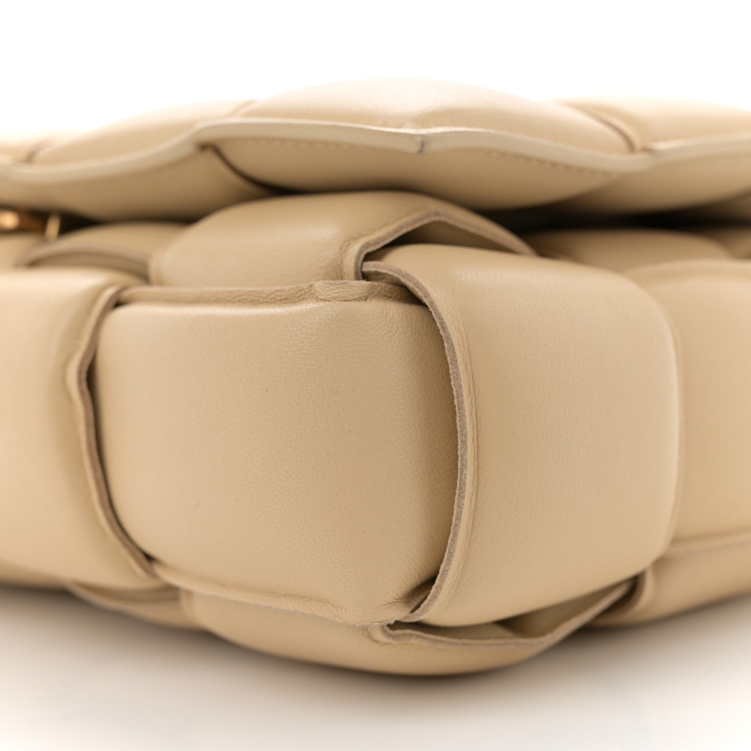 Bottega Veneta Lambskin Maxi Intreccio Padded Chain Cassette Crossbody Bag Porridge 10 of 12