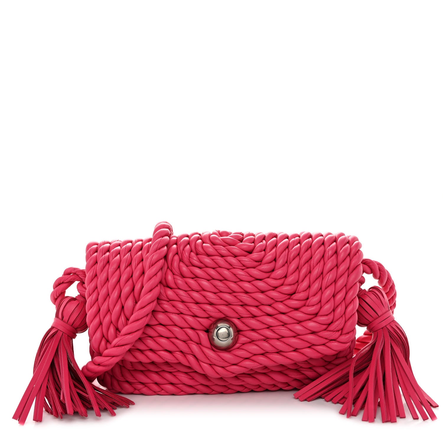 Bottega Veneta Lambskin Torchon Tasseled Twisted Shoulder Bag Lollipop 1 of 9