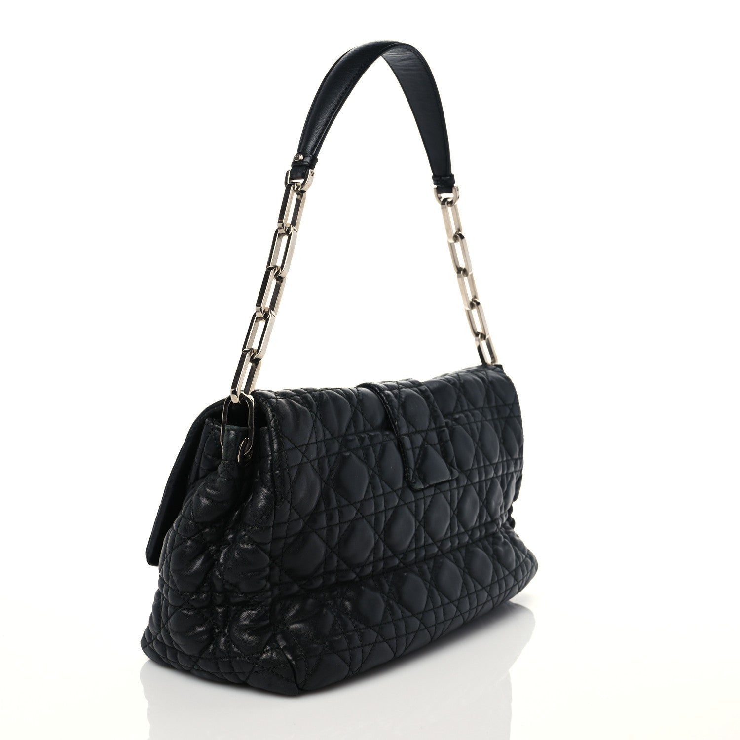 Christian Dior Lambskin Cannage Medium New Lock Flap Black 2 of 9