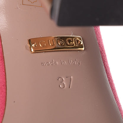 Gucci Suede Dahlia Bamboo Pumps 37 Pink 10 of 10