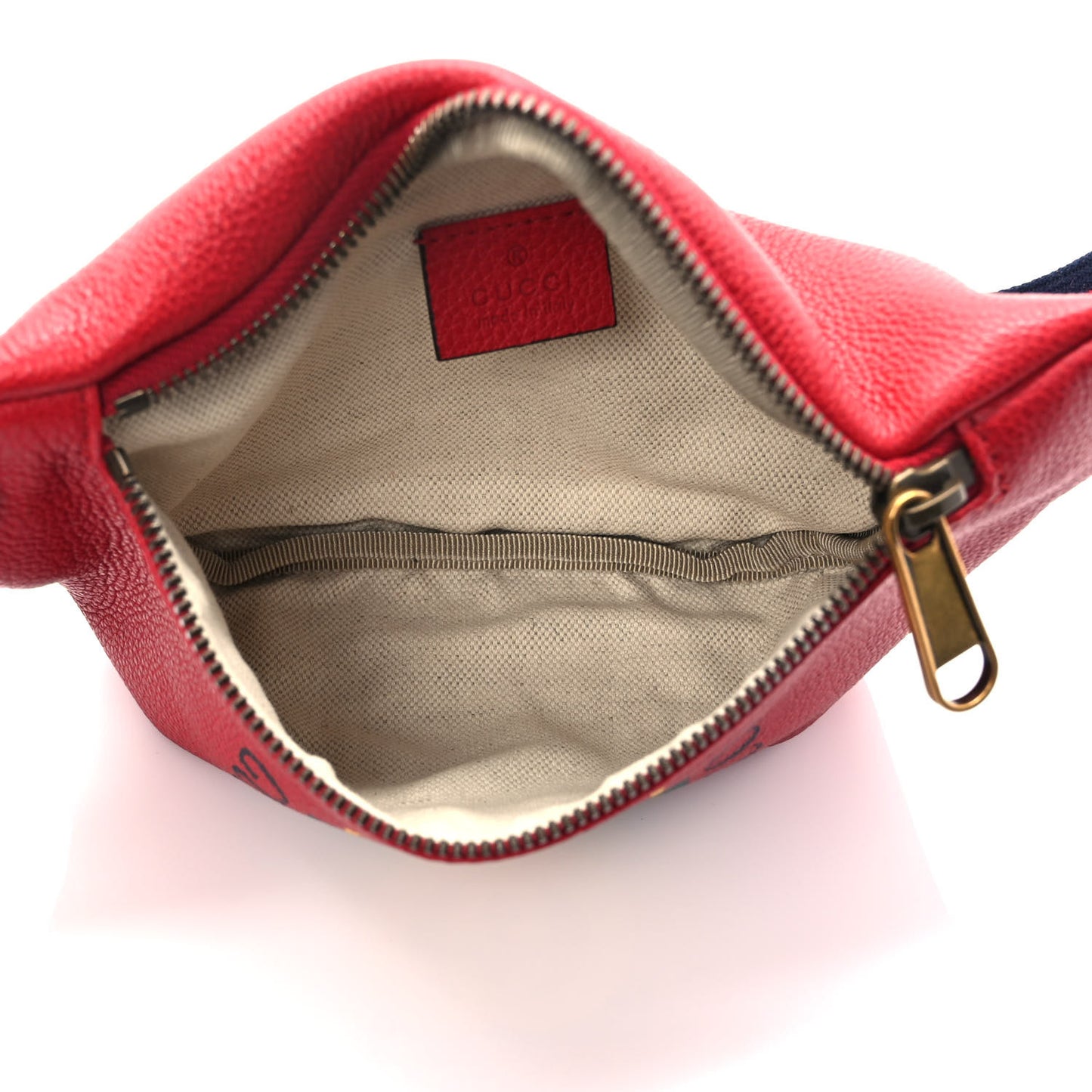 Grained Calfskin Small Logo Belt Bag Hibiscus Red