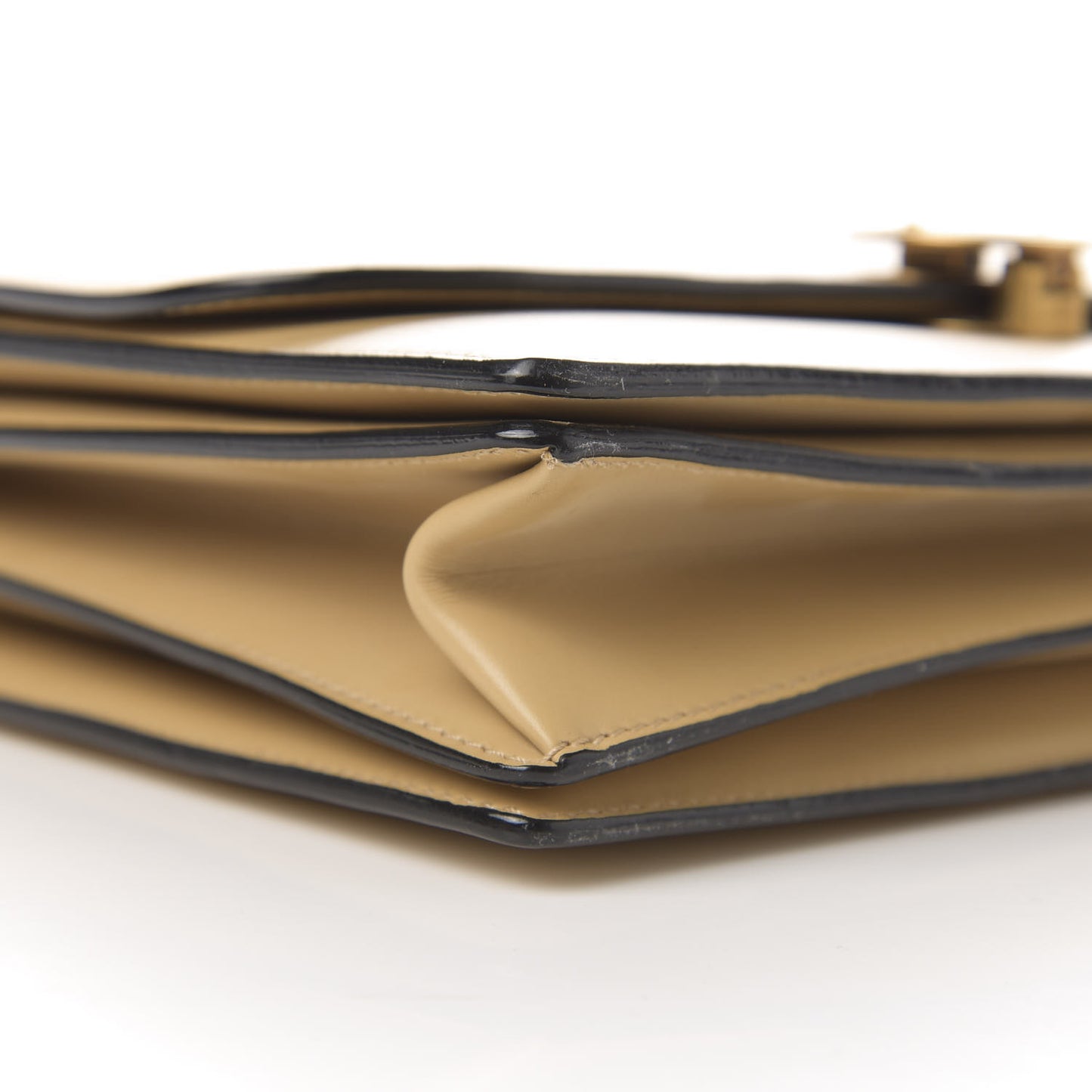Calfskin Big Trouble Chain Bag Beige
