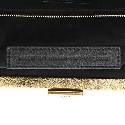 Balenciaga Metallic Textured Calfskin Logo XL Cloud Clutch Gold 7 of 10