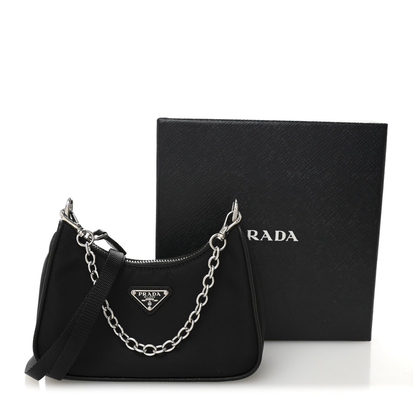 Tessuto Nylon Mini Re-Edition 2000 Shoulder Bag Black