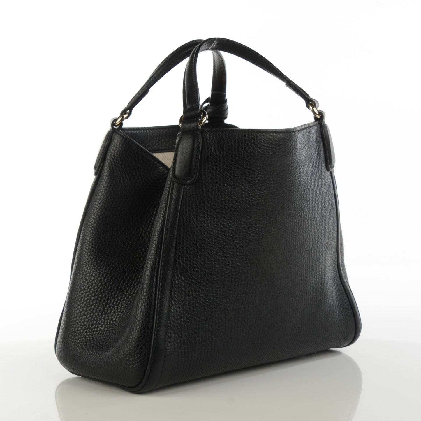 Pebbled Calfskin Small Soho Shoulder Bag Black