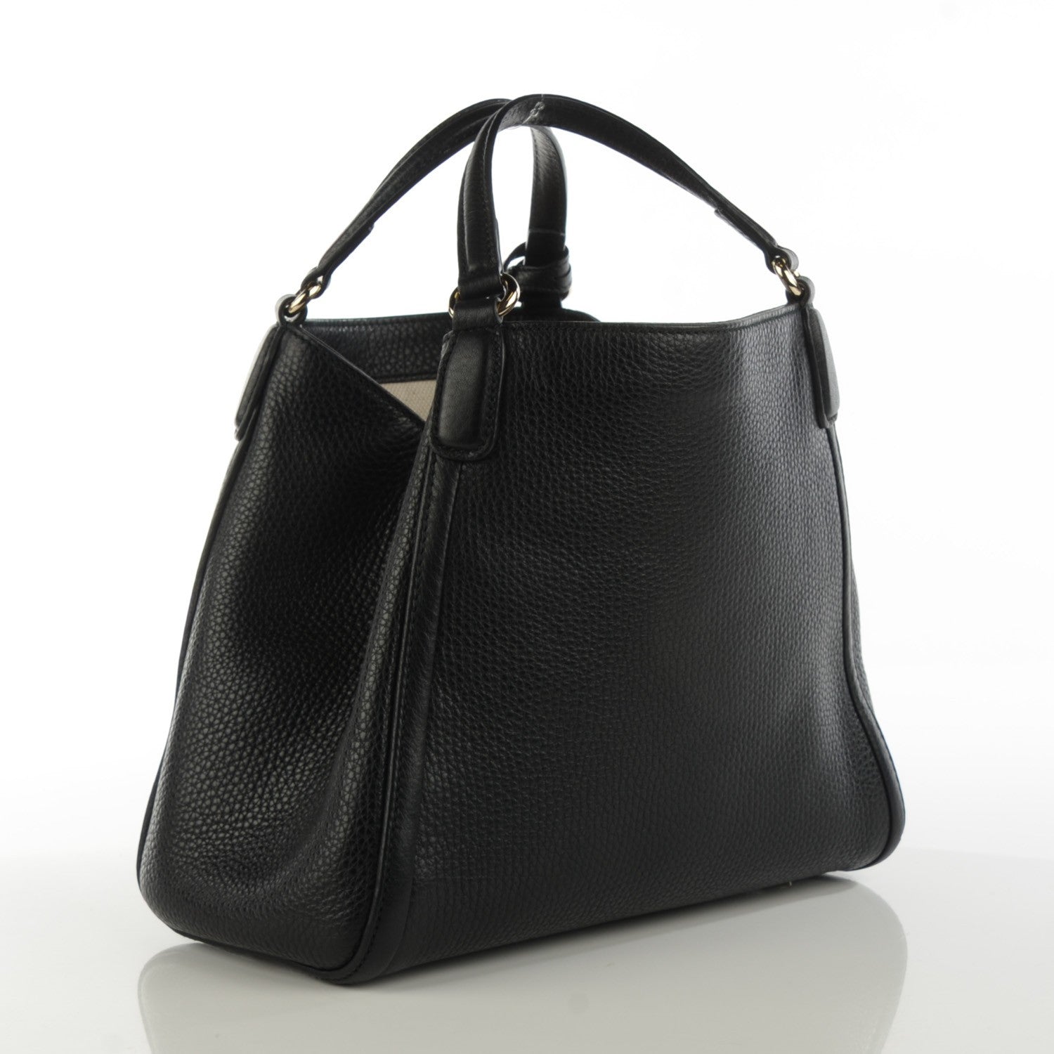 Gucci Pebbled Calfskin Small Soho Shoulder Bag Black 3 of 7