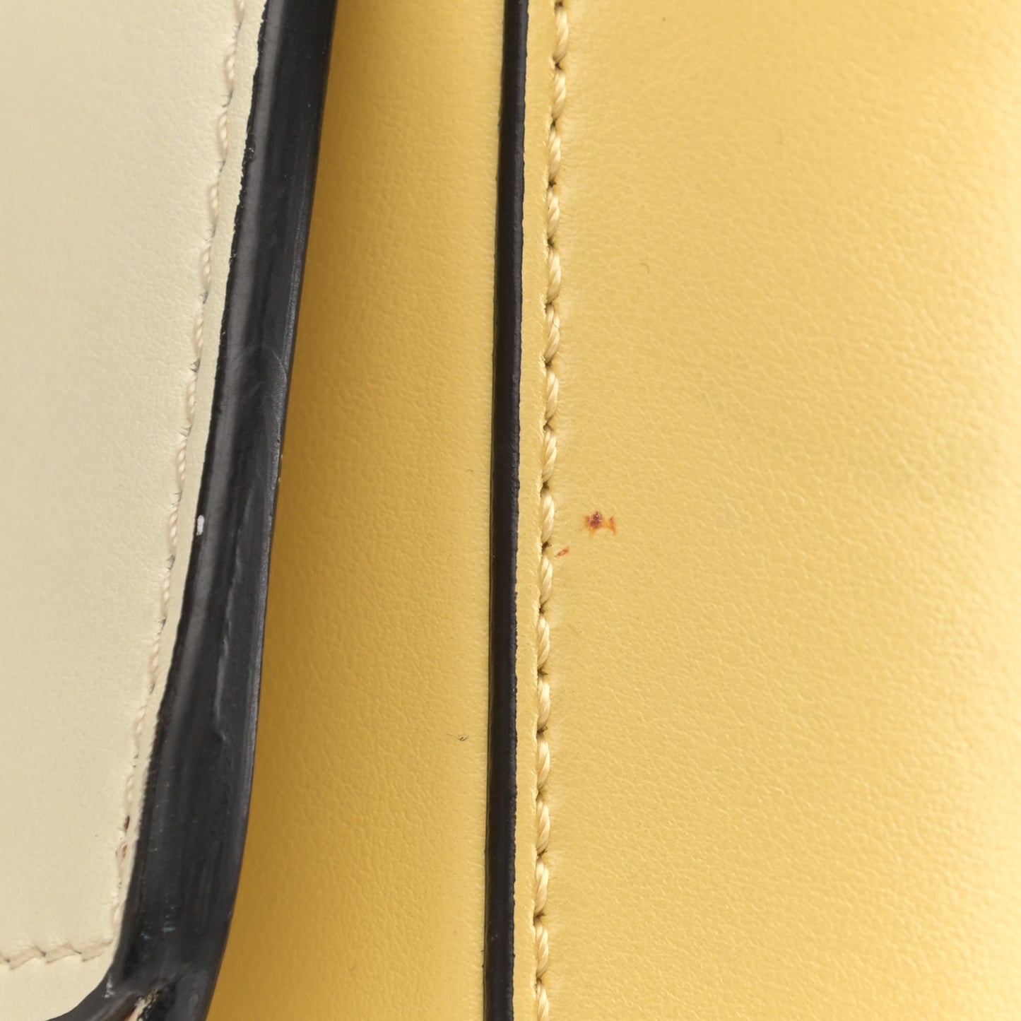 Calfskin Mini C Double Carry Yellow White Beige