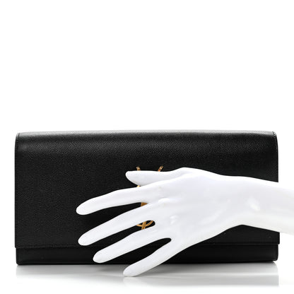 Saint Laurent Grain De Poudre Monogram Cassandre Clutch Black 2 of 13