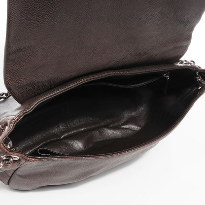 Chanel Caviar Half Moon Large Flap Dark Brown 5 of 7