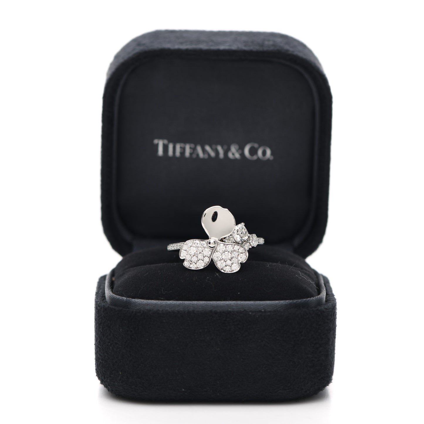Platinum Diamond Paper Flowers Mixed Cluster Ring 54 7