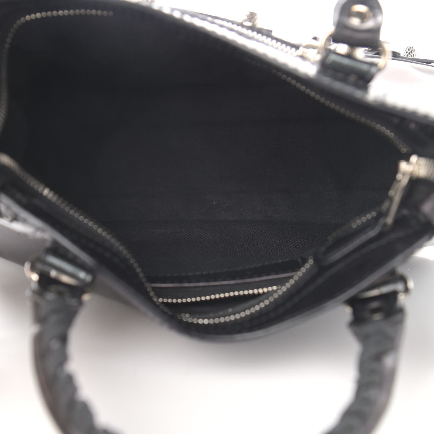 Balenciaga Smooth Calfskin Metallic Patent Giant 12 Silver Hardware Mini City Black Gris 5 of 15