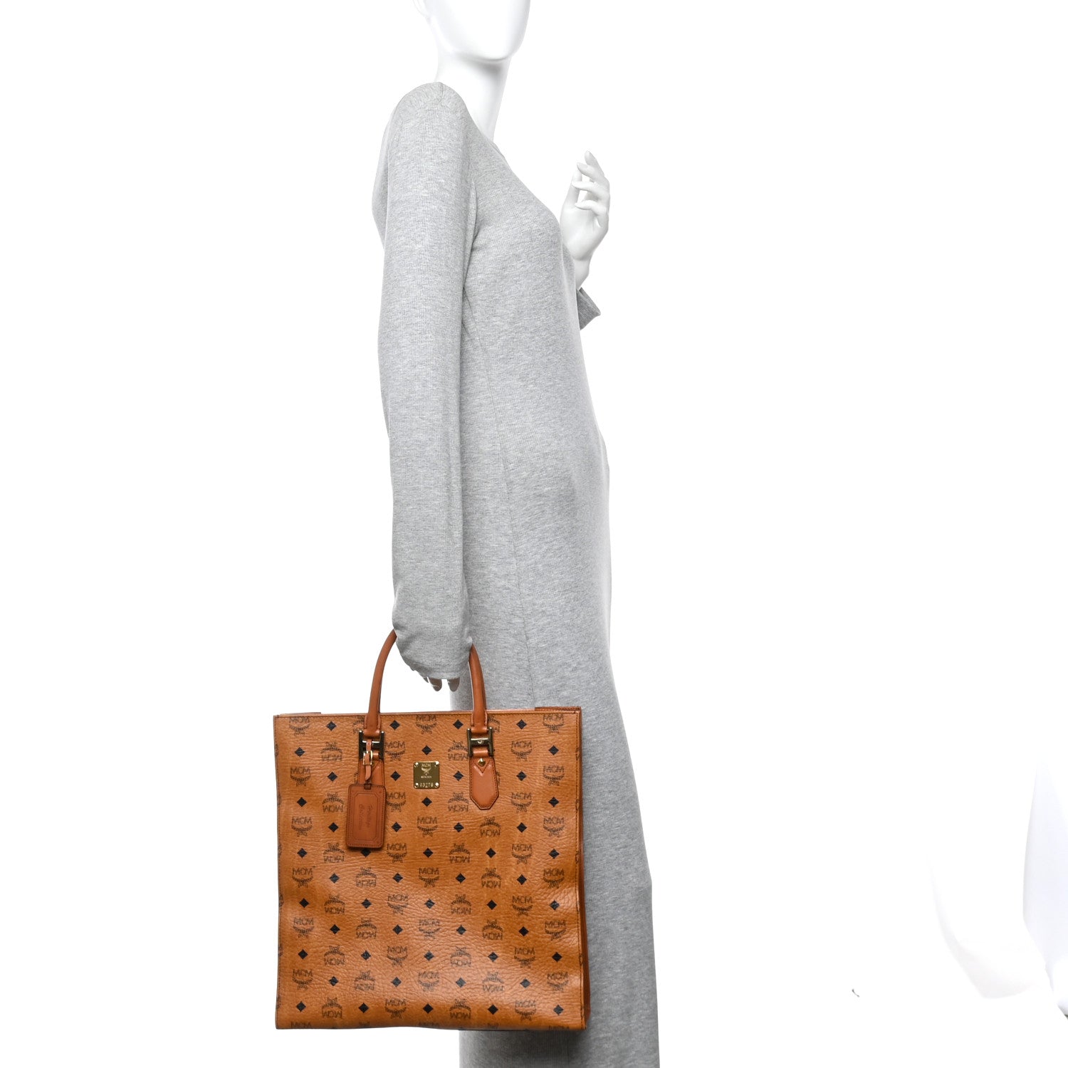 MCM Visetos Large Munchen Tote Cognac 2 of 10