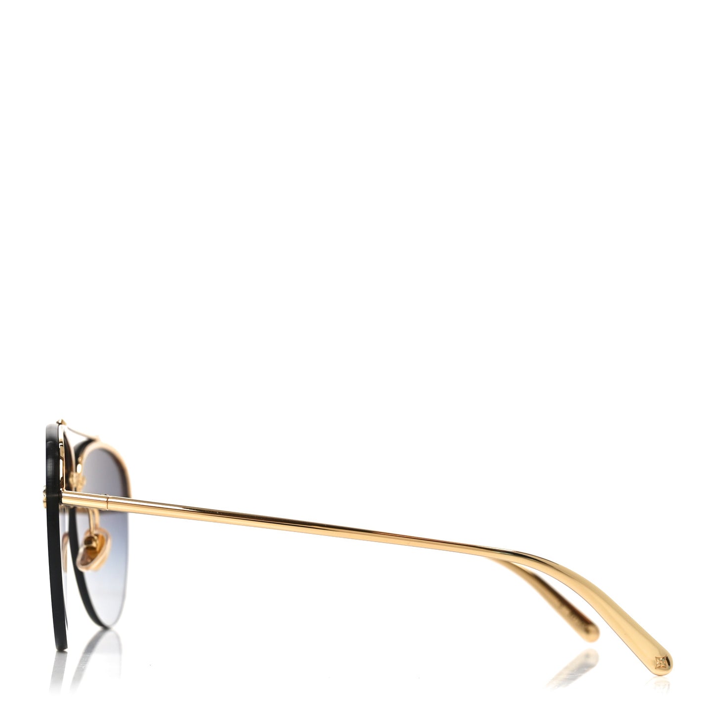 Metal Monogram LV Pilot Light Sunglasses Z1914U Gold Dark Gun