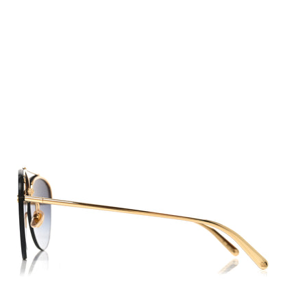 Louis Vuitton Metal Monogram LV Pilot Light Sunglasses Z1914U Gold Dark Gun 3 of 7