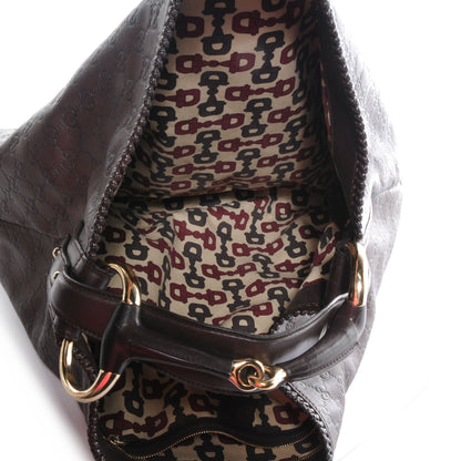 Gucci Guccissima Large Horsebit Chain Hobo Chocolate Brown 5 of 7