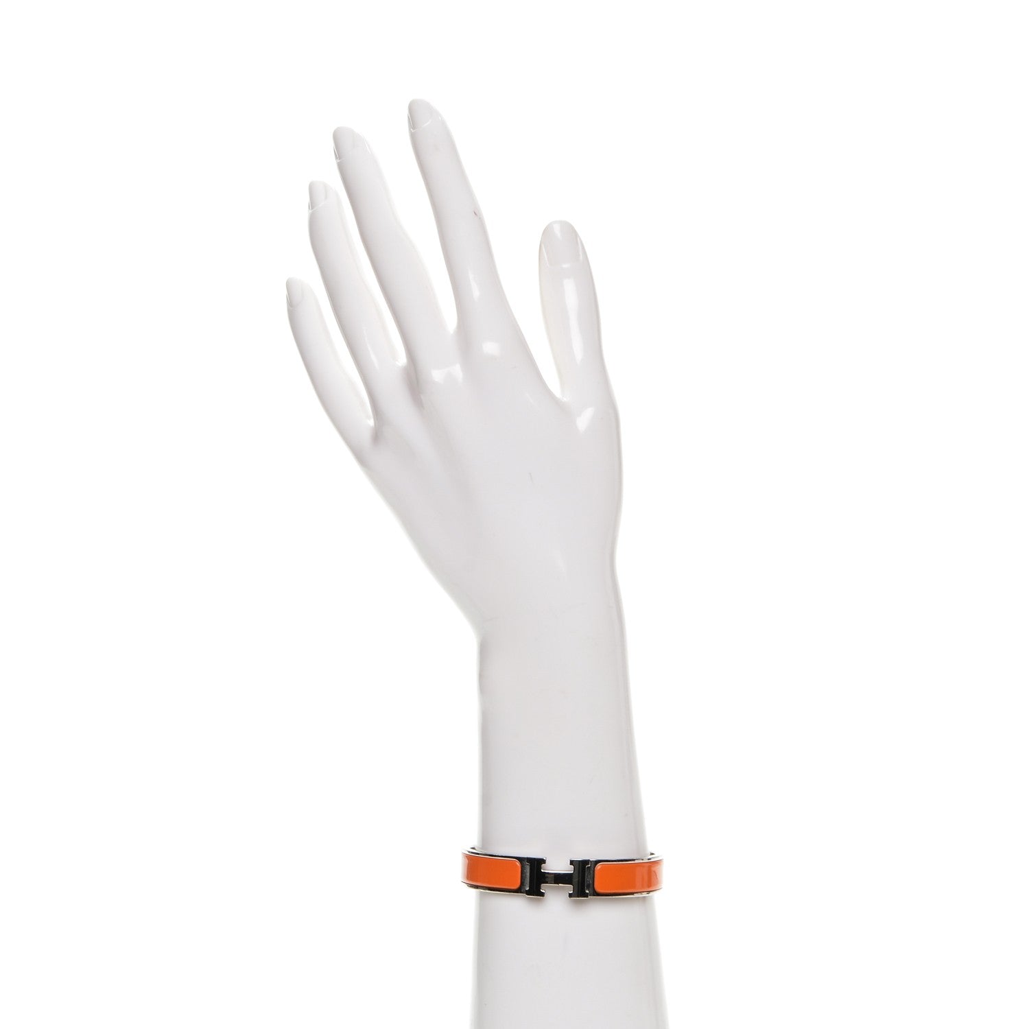 Hermes Enamel Narrow Clic Clac H Bracelet PM Orange 2 of 4
