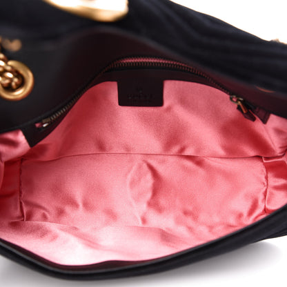 Gucci Velvet Matelasse Small GG Marmont Shoulder Bag Black 5 of 11