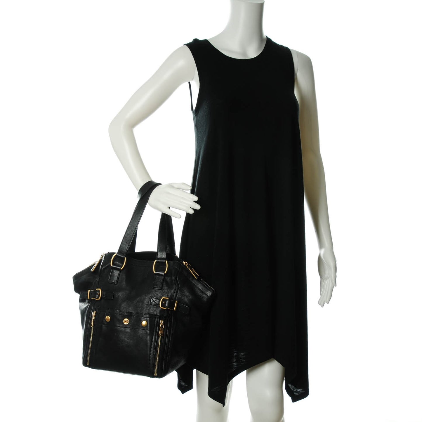 Calfskin Small Downtown Tote Black