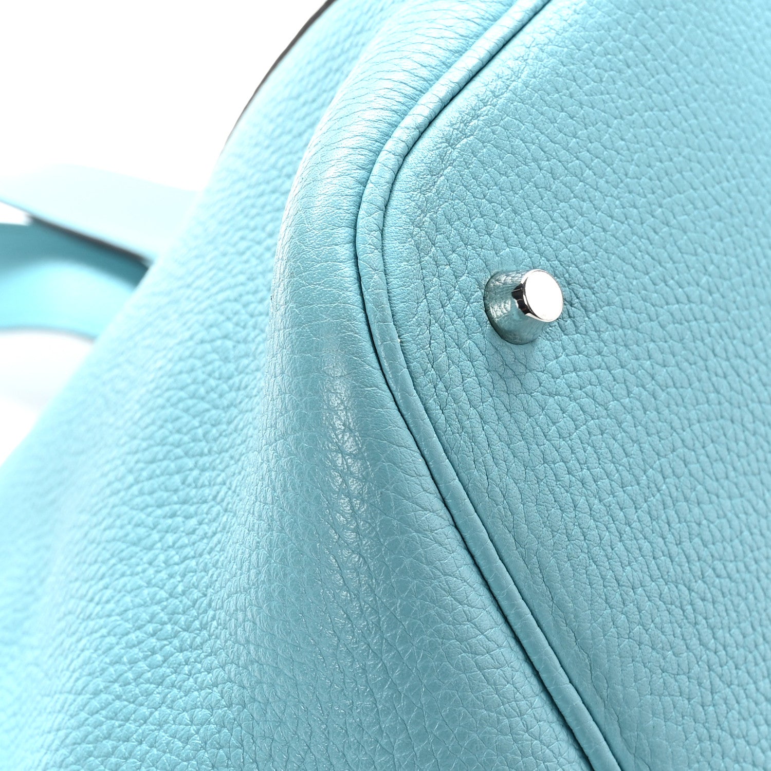 Hermes Taurillon Clemence Picotin 26 GM Bleu Atoll 11 of 12