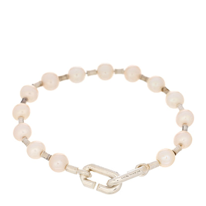 Tiffany Sterling Silver Pearl 7-8mm HardWear Bracelet 2 of 3