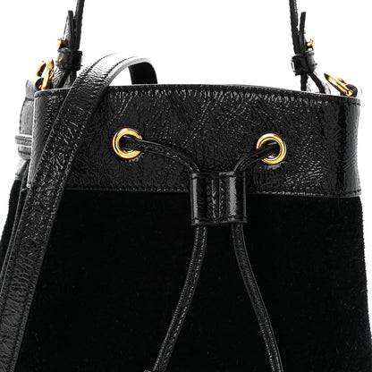 Gucci Suede Patent Web Small Ophidia Bucket Bag Black 8 of 11