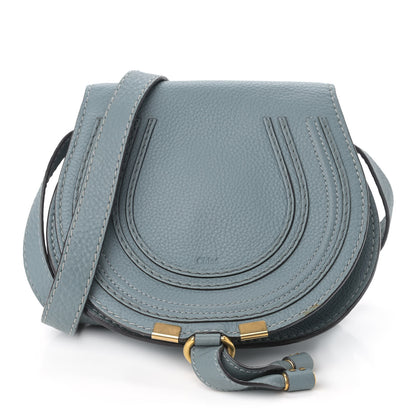 Chloe Calfskin Mini Marcie Round Crossbody Bag Rainy Blue 1 of 10