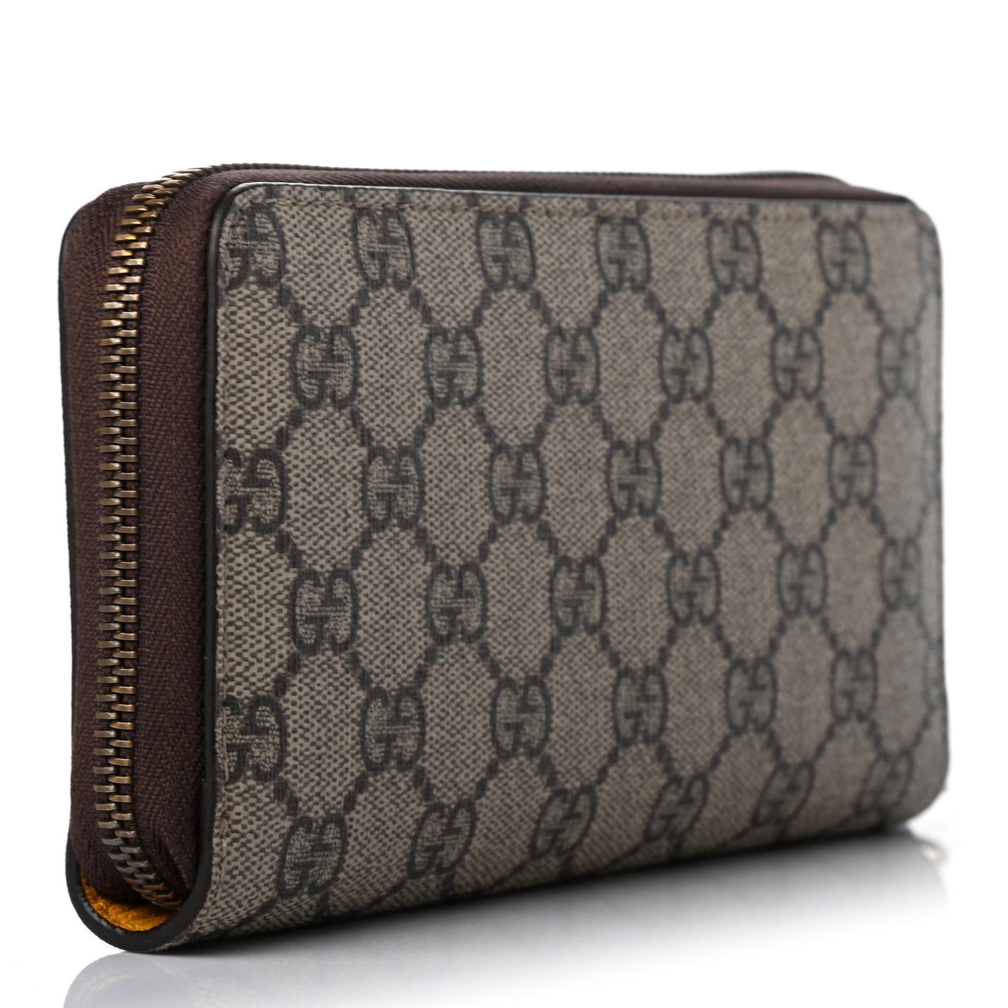 GG Supreme Monogram Neo Vintage Zip Around Wallet Beige Crop New Acero