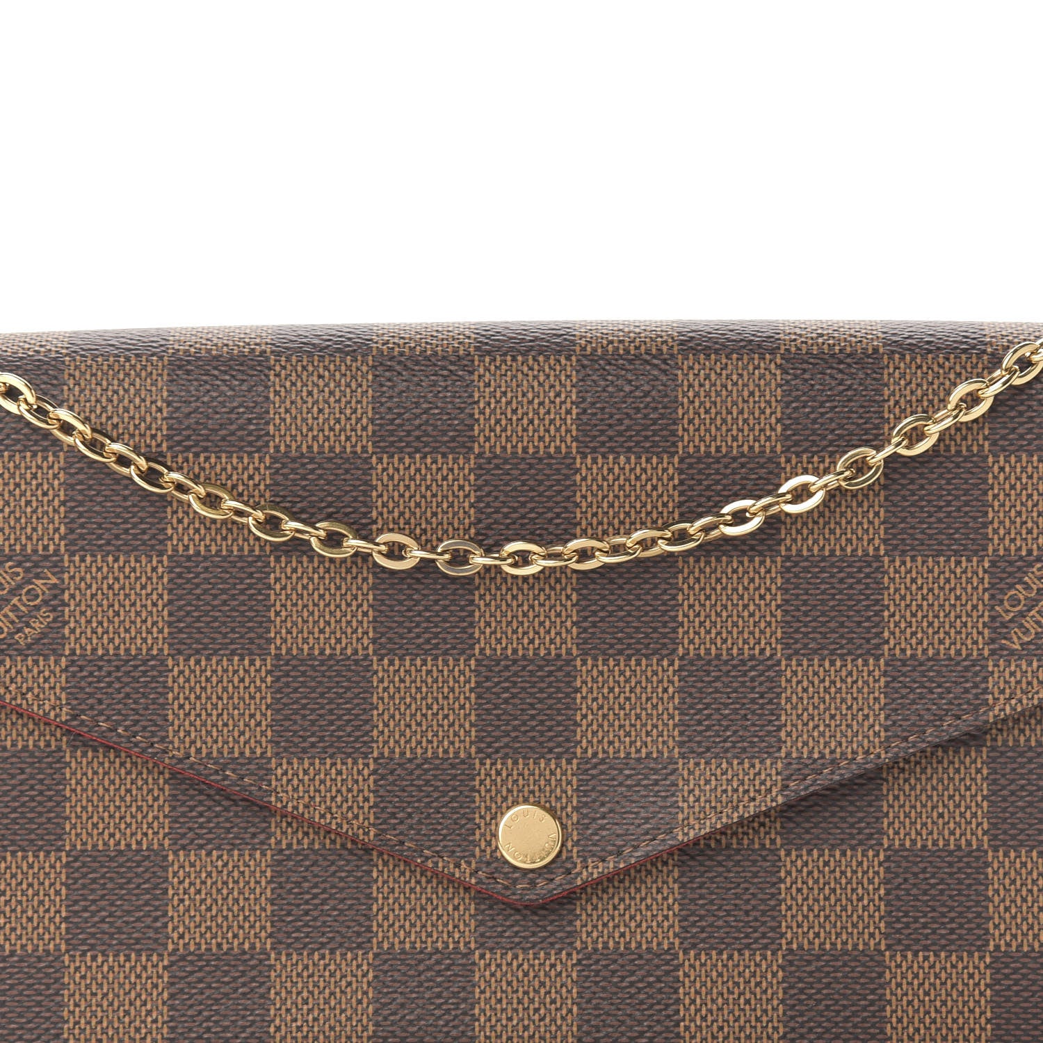 Louis Vuitton Damier Ebene Pochette Felicie Chain Wallet 10 of 11