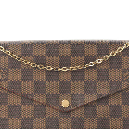 Louis Vuitton Damier Ebene Pochette Felicie Chain Wallet 10 of 11
